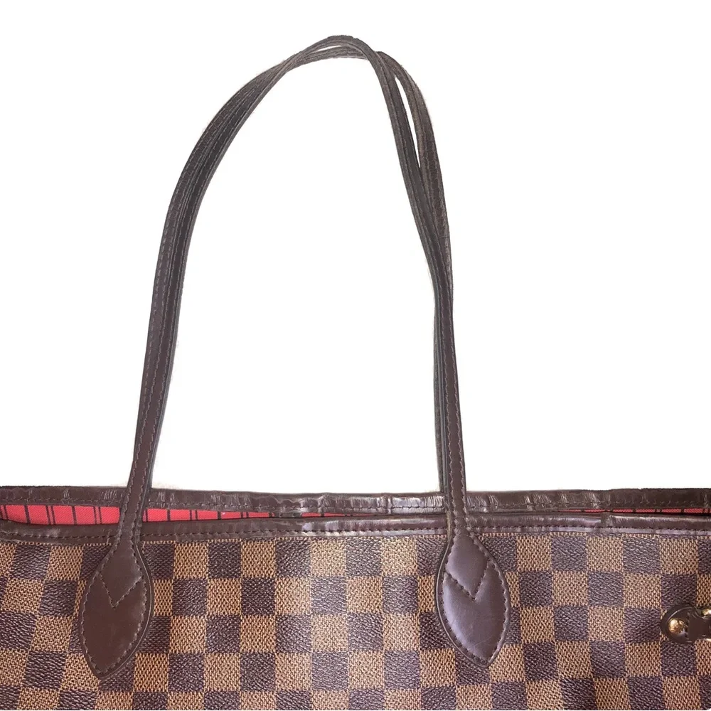 LOUIS VUITTON Damier Ebene Neverfull GM Red Interior Dust Bag Organizer